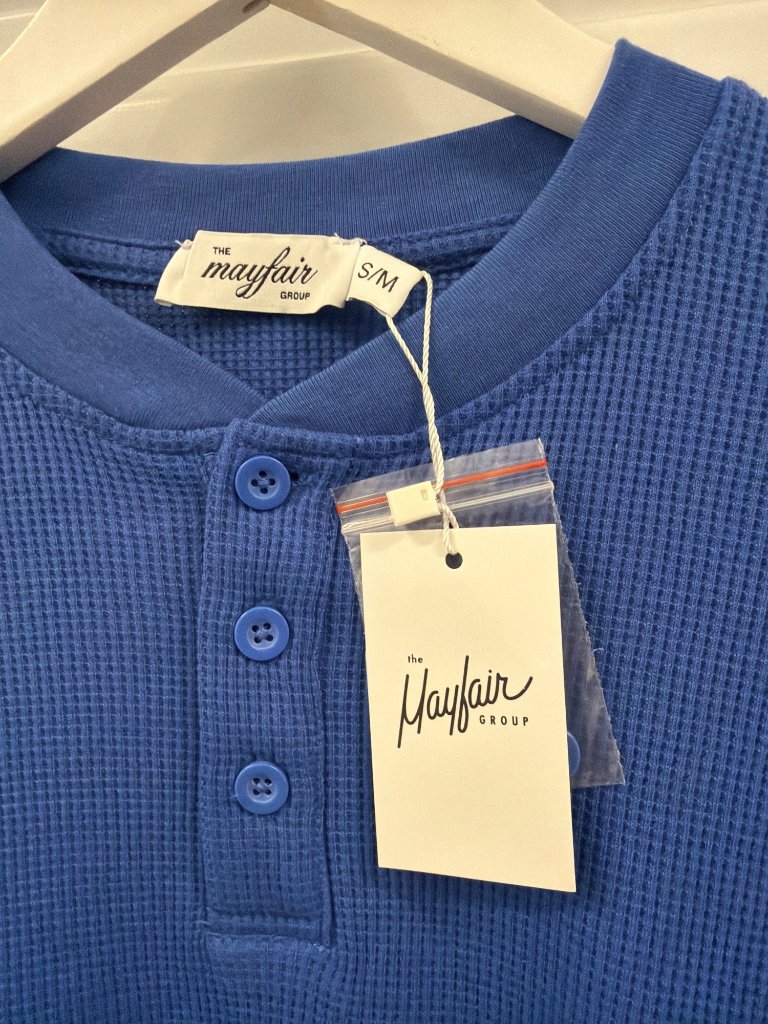The Mayfair Group Sunny Days Are Coming Henley Sweatshirt Blue Size Small/Medium — image 7 of 8